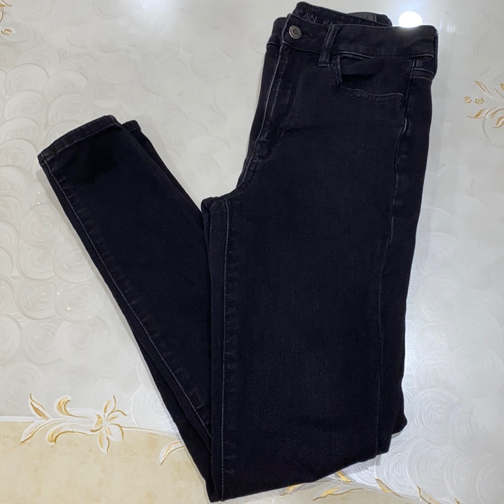 American Eagle Black Long Super Hi-Rise Jeggings